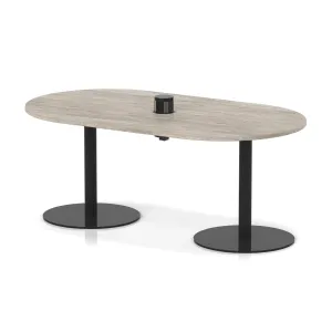 Italia Volta Poseur D-End Boardroom Table with Pop-Up Power