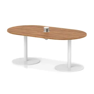 Italia Volta Poseur D-End Boardroom Table with Pop-Up Power