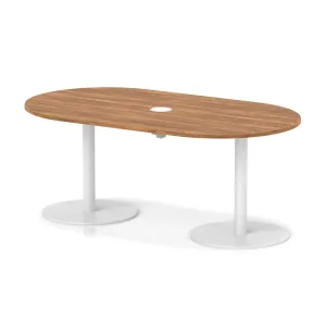 Italia Volta Poseur D-End Boardroom Table with Pop-Up Power