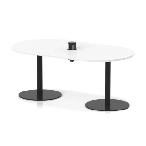 Italia Volta Poseur D-End Boardroom Table with Pop-Up Power