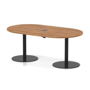 Italia Volta Poseur D-End Boardroom Table with Pop-Up Power