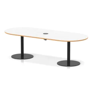 Italia Volta Poseur D-End Boardroom Table with Pop-Up Power