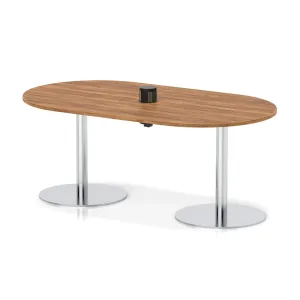 Italia Volta Poseur D-End Boardroom Table with Pop-Up Power