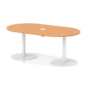 Italia Volta Poseur D-End Boardroom Table with Pop-Up Power