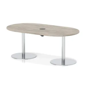 Italia Volta Poseur D-End Boardroom Table with Pop-Up Power