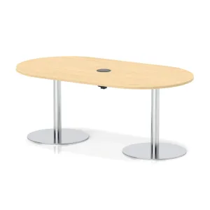 Italia Volta Poseur D-End Boardroom Table with Pop-Up Power