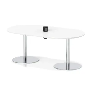 Italia Volta Poseur D-End Boardroom Table with Pop-Up Power