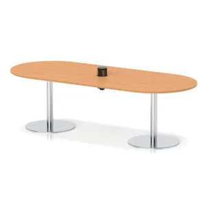 Italia Volta Poseur D-End Boardroom Table with Pop-Up Power