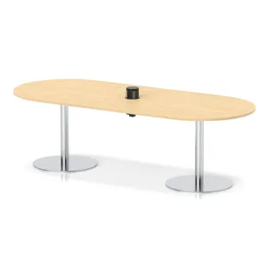 Italia Volta Poseur D-End Boardroom Table with Pop-Up Power