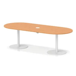 Italia Volta Poseur D-End Boardroom Table with Pop-Up Power