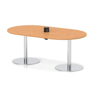 Italia Volta Poseur D-End Boardroom Table with Pop-Up Power