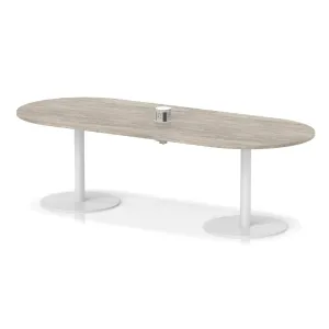 Italia Volta Poseur D-End Boardroom Table with Pop-Up Power