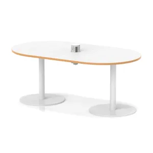 Italia Volta Poseur D-End Boardroom Table with Pop-Up Power