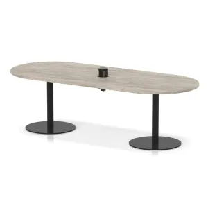 Italia Volta Poseur D-End Boardroom Table with Pop-Up Power