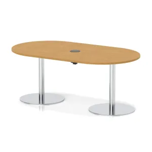 Italia Volta Poseur D-End Boardroom Table with Pop-Up Power
