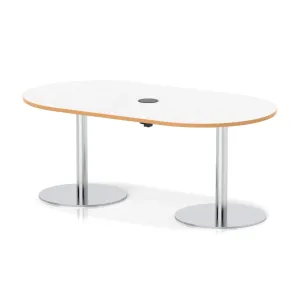 Italia Volta Poseur D-End Boardroom Table with Pop-Up Power
