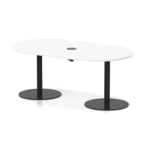 Italia Volta Poseur D-End Boardroom Table with Pop-Up Power