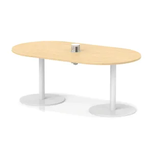 Italia Volta Poseur D-End Boardroom Table with Pop-Up Power