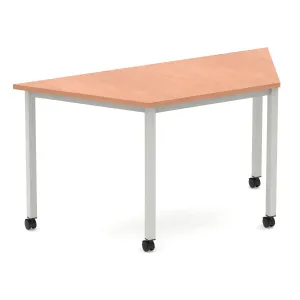 Impulse Trapezium Table Box Frame Leg With Castors - Beech