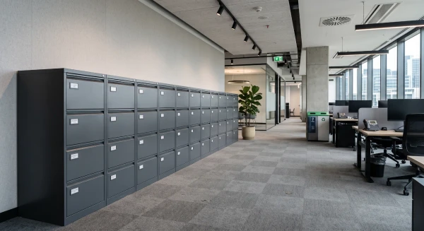 Metal office filing cabinets